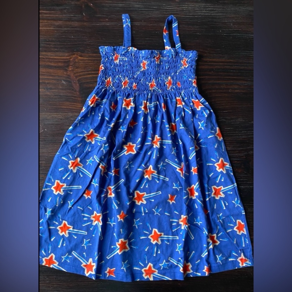 Hanna Andersson Sparkle and Shine Smocked 4th of July Patriotic Dress 150 CM 12
